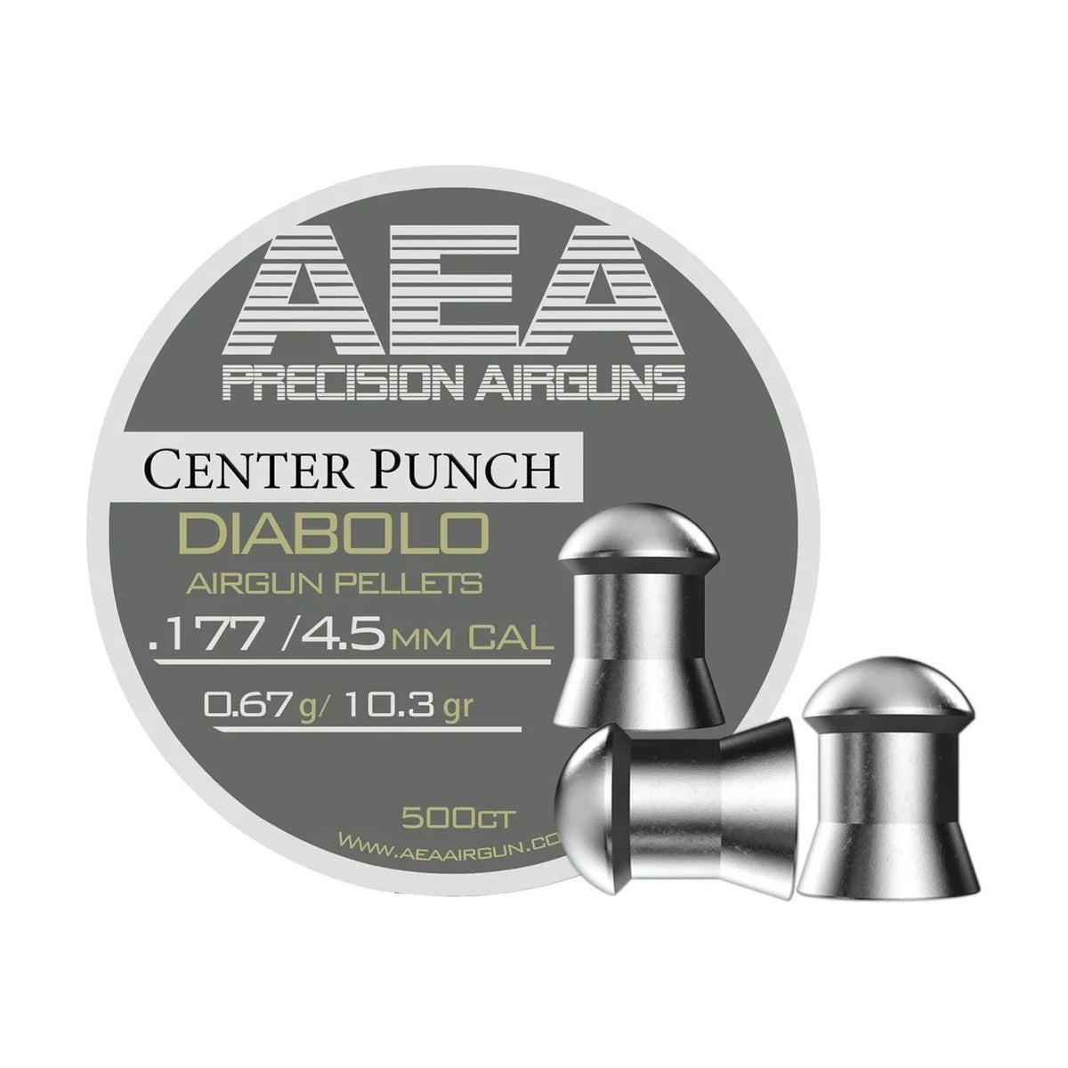 AEA Center Punch Diabolo Pellets .177 Cal / 4.5mm 10.3gr - 500ct
